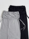 Shirred Layered Long Skirt