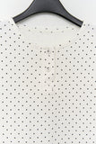 (W) Cherry Dot Button Top