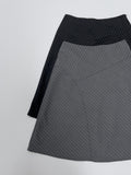 Striped A-line midi skirt