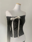 Selena Shirring Ribbon Top