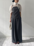 [Setup Available] Chopin Banding Pleated Wide Slacks