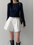 Wave pleated see-through T-shirt