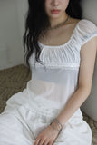 See-through ribbon sheer top