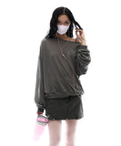 One-Shoulder Oversized Sweatshirt