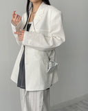 [summer] Rib pin tuck linen overfit jacket