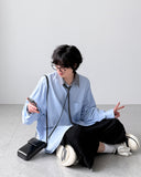 Block Stripe Balloon Shirt