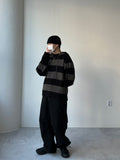 Stripe Warmer Knit Hood
