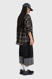 Bear Wrinkle Check Hood Shirt