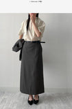 [Setup Available/Three-Piece] Bird H-Line Long Skirt