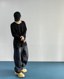 Kale Salt Washing Brushed Balloon Denim Pants