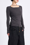 Side button slit long sleeve