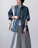 Leteon Denim Half Shirt