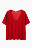 Tencel Deep V-Neck T-Shirt