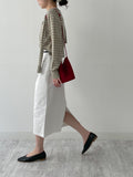 [Belt SET] Cotton H-line Long Skirt