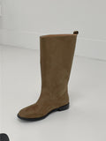 Western Suede Middle Boots