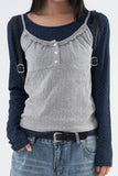 Kitsch button sleeveless