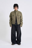 Button-fly wide denim pants