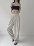 [summer] Modern Linen Two-Tuck Wide Slacks