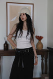 Tie banding long skirt
