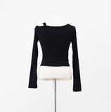 Lush Unbalanced One Shoulder Snap T-shirt