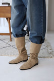 suede shirring boots
