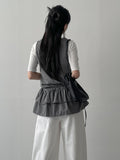 Mori Frill Layered Sleeveless One-Piece Dress