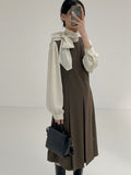 Mychel sleeveless pleated long one piece