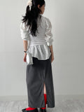 Button One-Shoulder Ribbed Vest