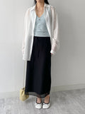 Organza chiffon layered long skirt
