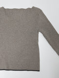 Color Matching Ribbed Knit T-shirt