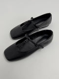 Cross square toe flat shoes