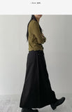 Basic Stopper Denim Long Skirt