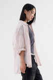 Sheer rounded boxy fit shirt
