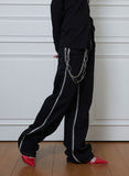black&white stitch pants