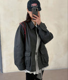 [unisex] Vintage Work Overfit Half Jacket