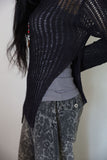 Slit Summer Boat Neck Knit