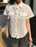 STRIPE WESTERN HALF SHIRT