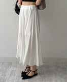 Wrinkle Flare Long Skirt