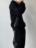 Half & Half Leather Sweatpants