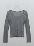 Mono Deep U-neck See-through T-shirt