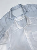 Water Stripe See-through Blouse