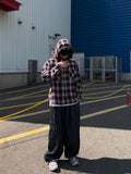 Side zipper pocket stitch balloon denim
