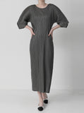 [Premium] Issey Pleats Kabra Sleeve Long One Piece