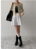 [Pants Lining!] Pin Tuck Flare Mini Skirt