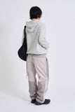 City stripe unbalance hood zip-up