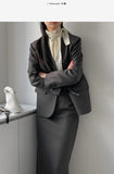 [Setup Available/Three-Piece] Bird No-Collared Loose-Fit Jacket