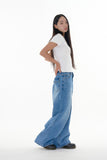 Back pocket flare denim pants