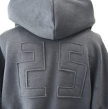 Diction Embroidered Crop Over Hoodie