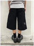 Mauve Embroidered Pocket Bermuda Shorts