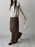 D-Ring Two Tuck Long Wide Slacks